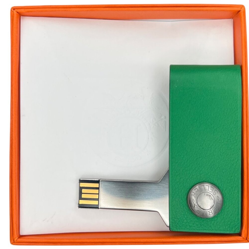 Hermes In the Pocket Lacie Key USB Drive 16GB Green Leather New